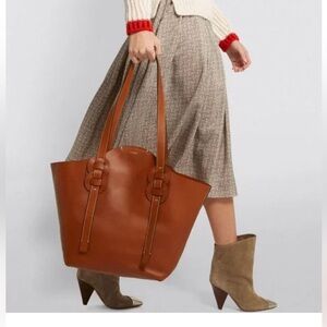 Chloe Darryl Tote Bag Made In Italy Calfskin Leather Snap Closure Golden Rare